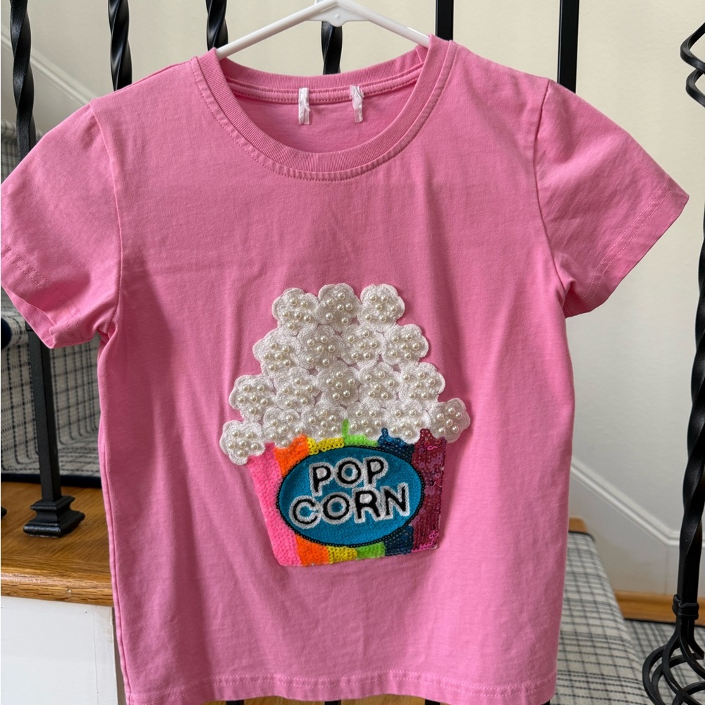 Lola + The Boys Pink Popcorn Sequin T-Shirt
